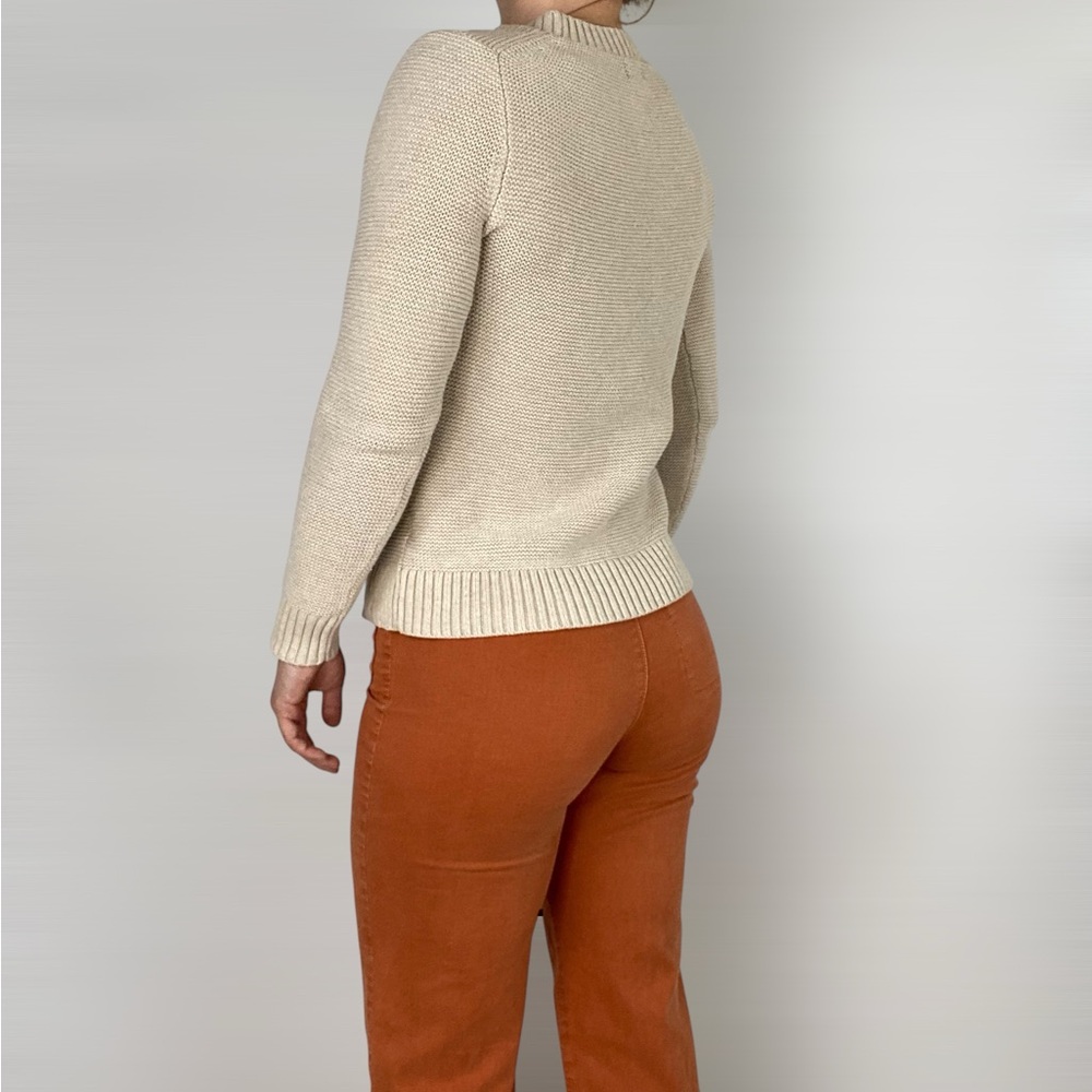 J CREW Crewneck Knit Long Sleeve Pullover Fall Winter Tan - Picture 2 of 5